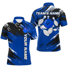 Load image into Gallery viewer, Custom Bowling Jersey for Men &amp; Women Flame Blue Bowling Polo Shirt Team League BDT556