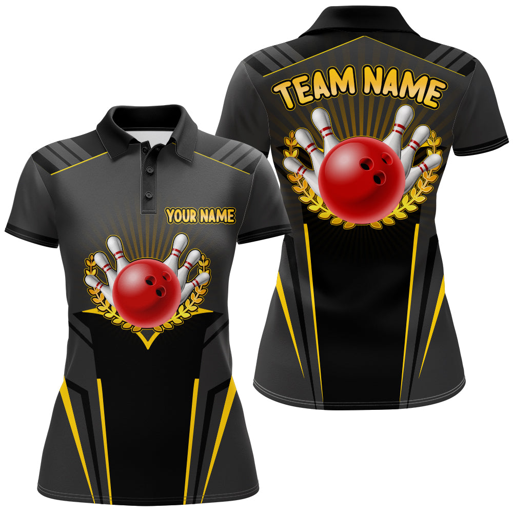 Personalized Bowling Jersey For Women Bowling Team League Shirts Custom Bowling Polo Shirt BDT378
