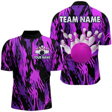 Load image into Gallery viewer, Purple Camo Bowling Shirt Unisex Bowling Team Jersey For Men &amp; Women Custom Bowling 1/4 Zip BDT558