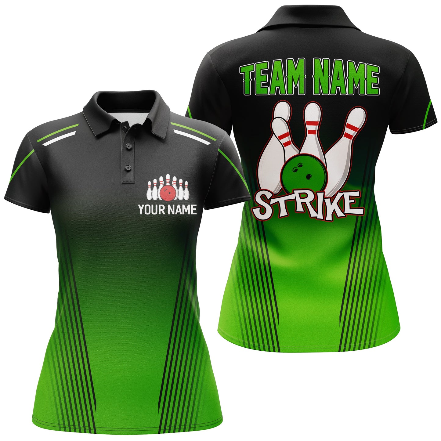Strike Bowling Shirts For Women Custom Bowling Polo Shirts Team League Bowling Jerseys BDT346