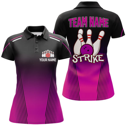 Strike Bowling Shirts For Women Custom Bowling Polo Shirts Team League Bowling Jerseys BDT346