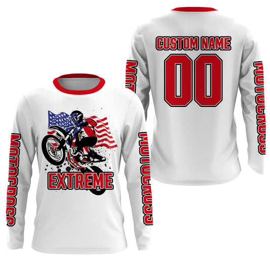 American Flag Motocross Jersey Kid Men Women UPF30+ Youth Dirt Bike Shirt MX Racing Motorcycle PDT617