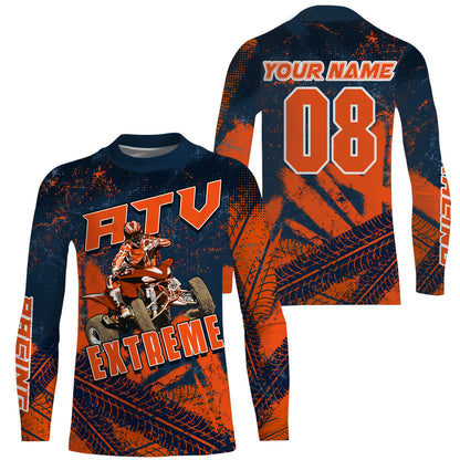 ATV Motocross Jersey Orange UPF30+ Custom Adult Youth Quad Bike Off-Road Jersey MX Riding Shirt PDT647