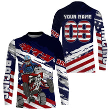 Load image into Gallery viewer, Personalized ATV Motocross Jersey Men Kid UPF30+ American Flag Quad Bike Off-Road Jersey ATV Shirt PDT649