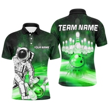 Load image into Gallery viewer, Astronaut Green Bowling Shirts Men &amp; Women Personalized Bowling Team Jersey Unisex Polo BDT532