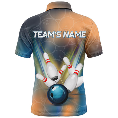 Personalized Bowling Polo Shirt For Men 3D Bowling Jersey Custom Bowling Team League Shirts BDT204