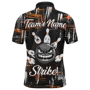 Strike Bowling Jersey For Men Custom Funny Bowling Shirt Team League Bowling Polo Shirt BDT322