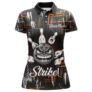 Strike Bowling Jersey For Women Custom Funny Bowling Shirt Team League Bowling Polo Shirt BDT322