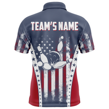 Load image into Gallery viewer, American Bowling Jersey For Men Custom Navy Bowling Shirt Team Bowling Polo Shirt BDT316