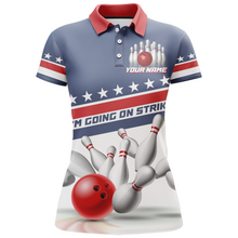Load image into Gallery viewer, I'm Going On Strike Bowling Shirt Women Custom American Bowling Jersey Team Bowling Polo Shirt BDT321