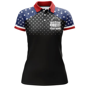 Patriotic Bowling Polo Shirt For Women Custom Ladies Bowling Team League Jersey USA Bowling Shirt BDT141