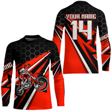 Load image into Gallery viewer, Custom Dirt Bike Jersey Red UPF30+ Kid Motocross Shirt Boys Girls MX Jersey Men Women Motorcycle PDT595