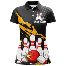 Load image into Gallery viewer, Custom Bowling Shirts For Women Black Bowling Team Jersey Funny Bowling Polo Shirts BDT229