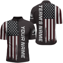 Load image into Gallery viewer, Patriotic Bowling Quarter-Zip Shirt Men American Flag Bowling Team Jersey Custom Bowling Shirts BDT263