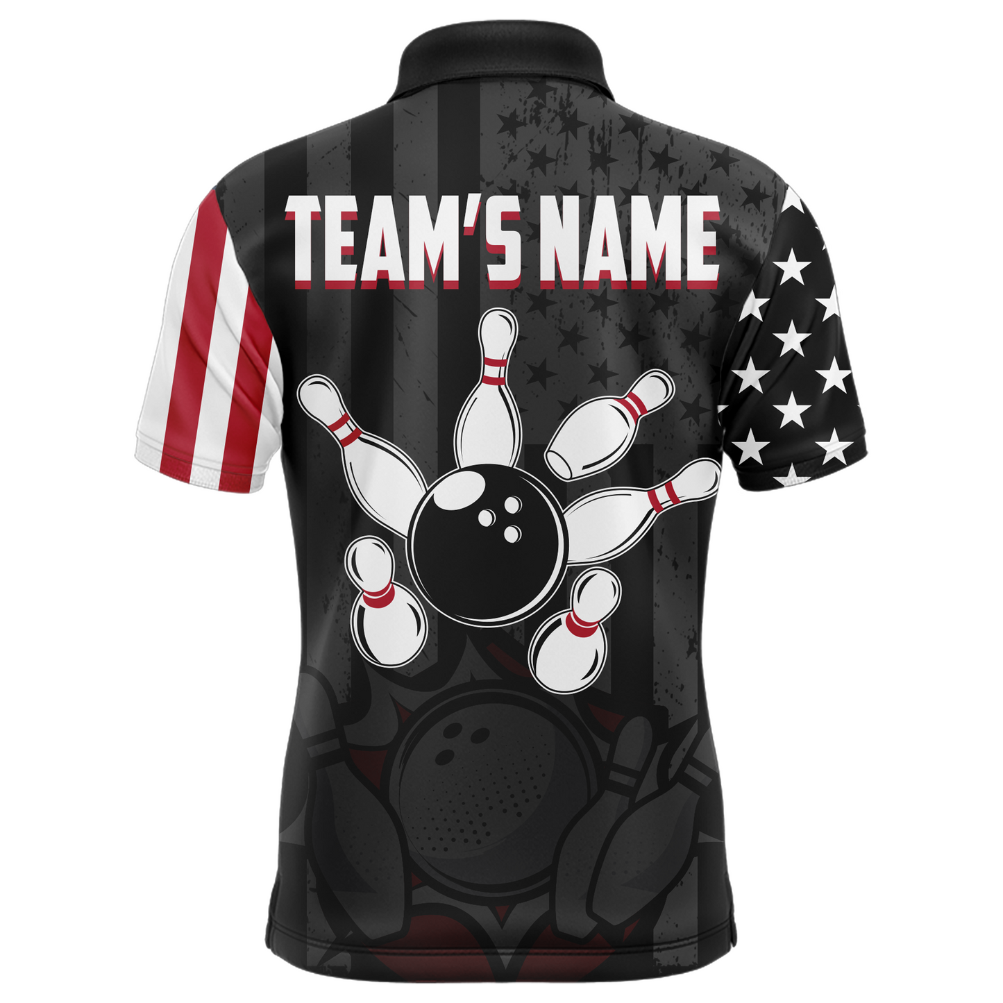 Custom American Bowling Shirt For Men Black Bowling Jersey Team League Bowling Polo Shirt BDT334