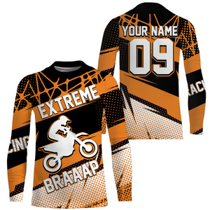 Personalized Motocross Jersey UPF30+ Kid Adult Dirt Bike Long Sleeves Extreme Racing Motorcycle NMS1125