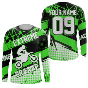 Personalized Motocross Jersey UPF30+ Kid Adult Dirt Bike Long Sleeves Extreme Racing Motorcycle NMS1125