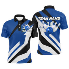 Load image into Gallery viewer, Blue Bowling Polo Shirts Unisex Custom Bowling Jersey for Men &amp; Women Bowling Team League BDT553