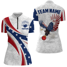 Load image into Gallery viewer, American Bowling 1/4 Zip Shirt Men &amp; Women Custom Eagle Bowling Team Jersey Patriotic BDT560