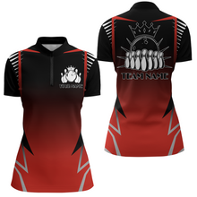 Load image into Gallery viewer, Custom Bowling Quarter-Zip Shirt For Women Bowling Team Jersey Personalized Bowling Shirts BDT345