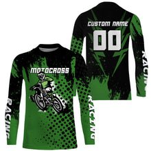 Load image into Gallery viewer, Custom MX Jersey UPF30+ Green Dirt Bike Youth Motocross Riding Shirt Men Women Off-Road Motorcycle PDT630