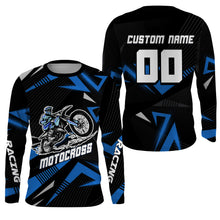 Load image into Gallery viewer, Kid Men Women Dirt Bike Jersey Custom UPF30+ Youth Blue Motocross Shirt Off-Road MX Motorcycle PDT632