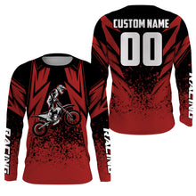 Load image into Gallery viewer, Kid Men Women Motocross Jersey Personalized UPF30+ Red Dirt Bike Shirt Off-Road Motorcycle PDT635