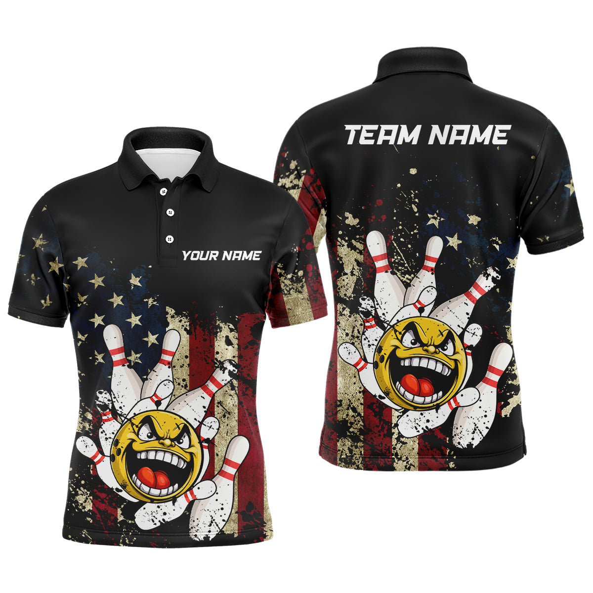 Custom American Bowling Shirt Men Funny Bowling Jersey Team League Bowling Polo Shirt BDT232