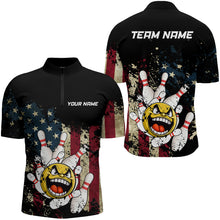 Load image into Gallery viewer, Custom American Bowling Shirt Men Funny Bowling Jersey Team Bowling 1/4 Zip Shirt BDT232