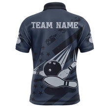 Load image into Gallery viewer, American Flag Bowling Polo Shirt Team Patriotic Bowling Jersey For Men Bowlers Short Sleeve BDT265