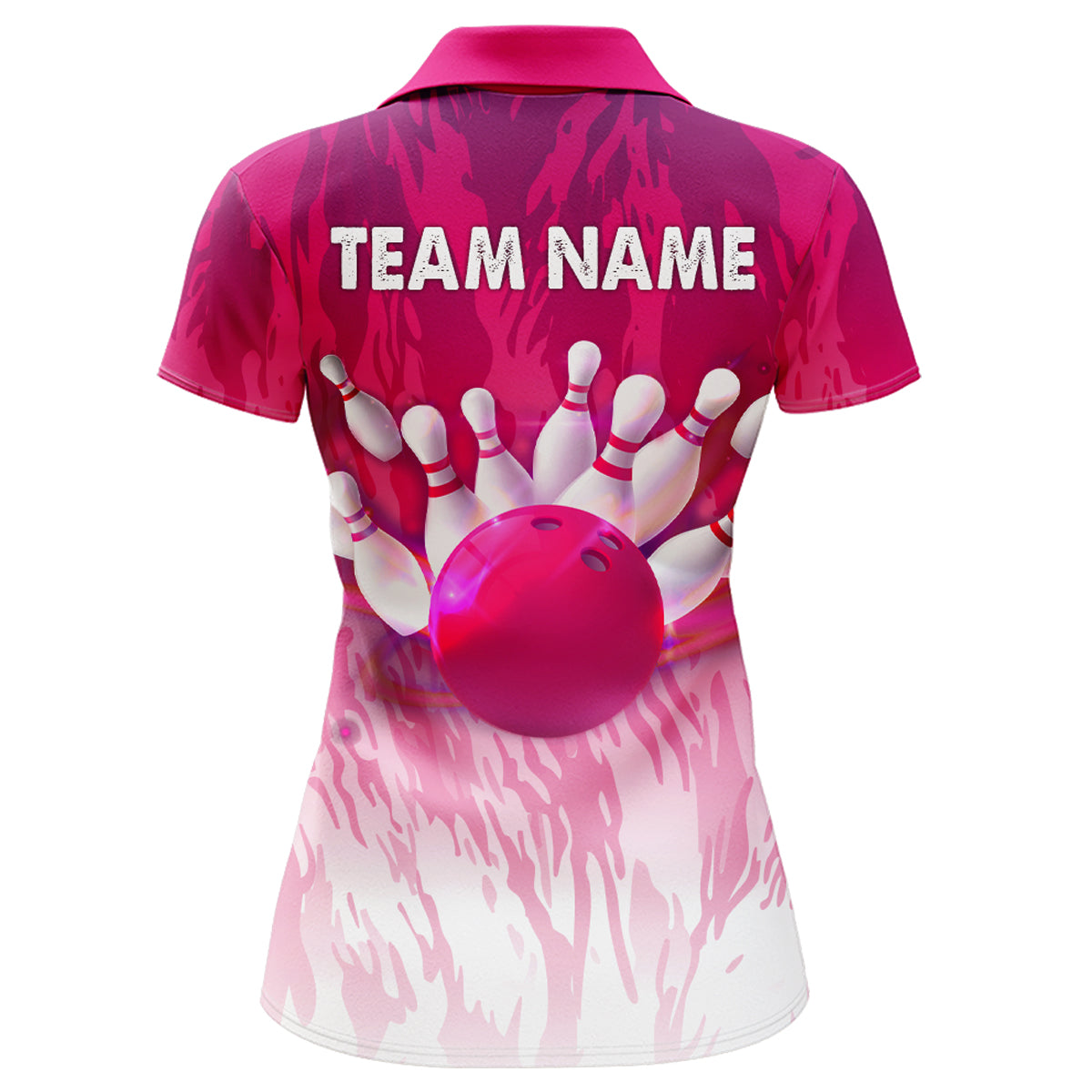 Pink Bowling Shirt For Women Couple Bowling Jersey Team Custom Bowling Polo Shirt BDT341