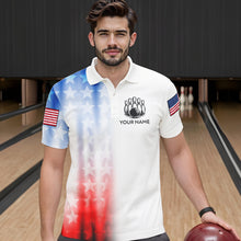 Load image into Gallery viewer, Patriotic Bowling Shirt Custom Bowling Jersey Men Women Team Bowling Polo 1/4 Zip Shirt MBL46