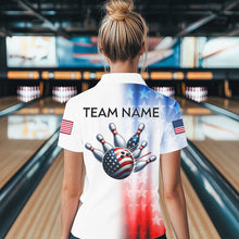 Load image into Gallery viewer, Patriotic Bowling Shirt Custom Bowling Jersey Men Women Team Bowling Polo 1/4 Zip Shirt MBL46
