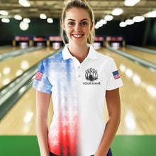 Load image into Gallery viewer, Patriotic Bowling Shirt Custom Bowling Jersey Men Women Team Bowling Polo 1/4 Zip Shirt MBL46