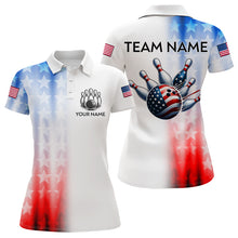 Load image into Gallery viewer, Patriotic Bowling Shirt Custom Bowling Jersey Men Women Team Bowling Polo 1/4 Zip Shirt MBL46