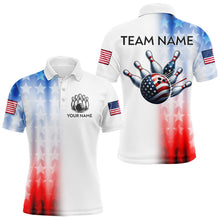 Load image into Gallery viewer, Patriotic Bowling Shirt Custom Bowling Jersey Men Women Team Bowling Polo 1/4 Zip Shirt MBL46