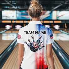 Load image into Gallery viewer, Patriotic Bowling Shirt Custom Bowling Jersey Men Women Team Bowling Polo 1/4 Zip Shirt MBL46