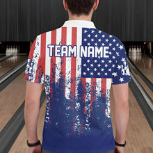 Load image into Gallery viewer, Patriotic Bowling Shirt Custom Men Women Team Bowling Jersey Bowling Polo 1/4 Zip Shirt MBL47