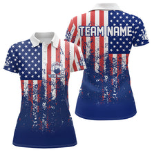 Load image into Gallery viewer, Patriotic Bowling Shirt Custom Men Women Team Bowling Jersey Bowling Polo 1/4 Zip Shirt MBL47