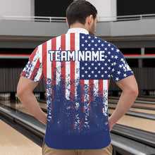 Load image into Gallery viewer, Patriotic Bowling Shirt Custom Men Women Team Bowling Jersey Bowling Polo 1/4 Zip Shirt MBL47