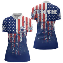 Load image into Gallery viewer, Patriotic Bowling Shirt Custom Men Women Team Bowling Jersey Bowling Polo 1/4 Zip Shirt MBL47