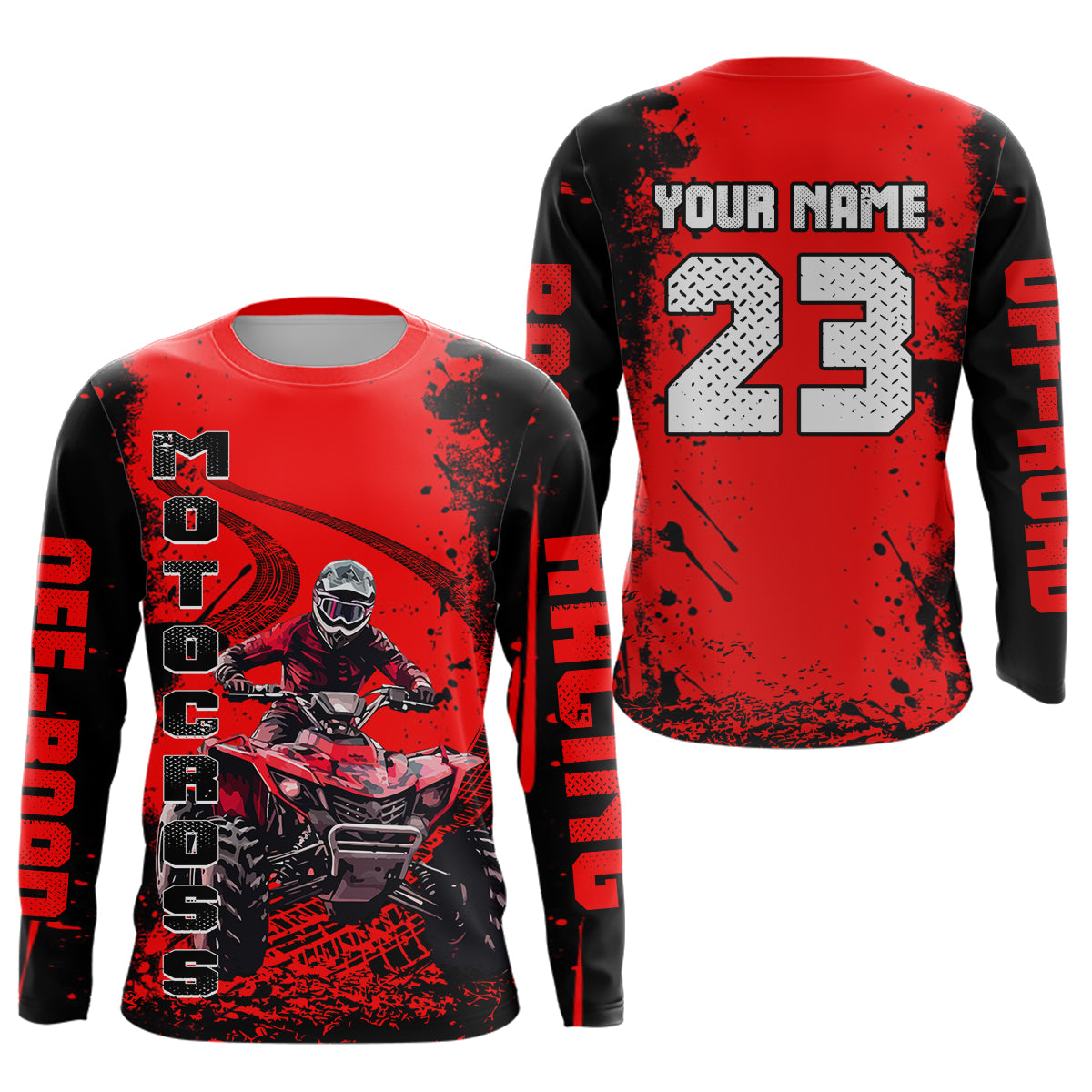 Red ATV Racing Jersey Custom ATV Riding Shirt for Kid Adult Quad Bike ATV Jersey MX114