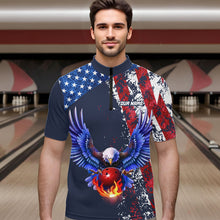 Load image into Gallery viewer, Custom US Flag Eagle Bowling Shirts American Bowling Jersey Men Women Patriotic MBL74