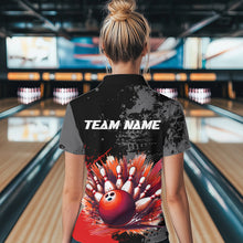 Load image into Gallery viewer, Custom Red Bowling Shirts for Men Women Team Bowling Polo and Quarter Zip for Bowler MBL75
