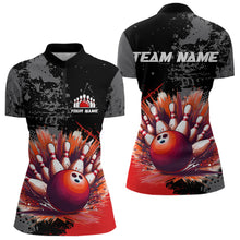 Load image into Gallery viewer, Custom Red Bowling Shirts for Men Women Team Bowling Polo and Quarter Zip for Bowler MBL75
