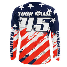 Load image into Gallery viewer, American Flag Racing Jersey UPF30+ Youth Motocross Shirt USA Custom Dirt Bike Shirt Boys Girls Men XM10