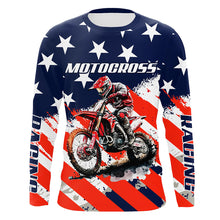 Load image into Gallery viewer, American Flag Racing Jersey UPF30+ Youth Motocross Shirt USA Custom Dirt Bike Shirt Boys Girls Men XM10