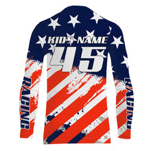 Load image into Gallery viewer, American Flag Racing Jersey UPF30+ Youth Motocross Shirt USA Custom Dirt Bike Shirt Boys Girls Men XM10