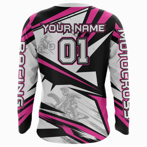 Pink Dirt Bike Racing Jersey Upf30+ Motocross Shirt Men Kid Women Off-Road Jersey XM279