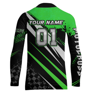 Dirt Bike MX Racing Jersey Green Upf30+ Motocross Shirt Women Kid Off-Road Shirt XM280